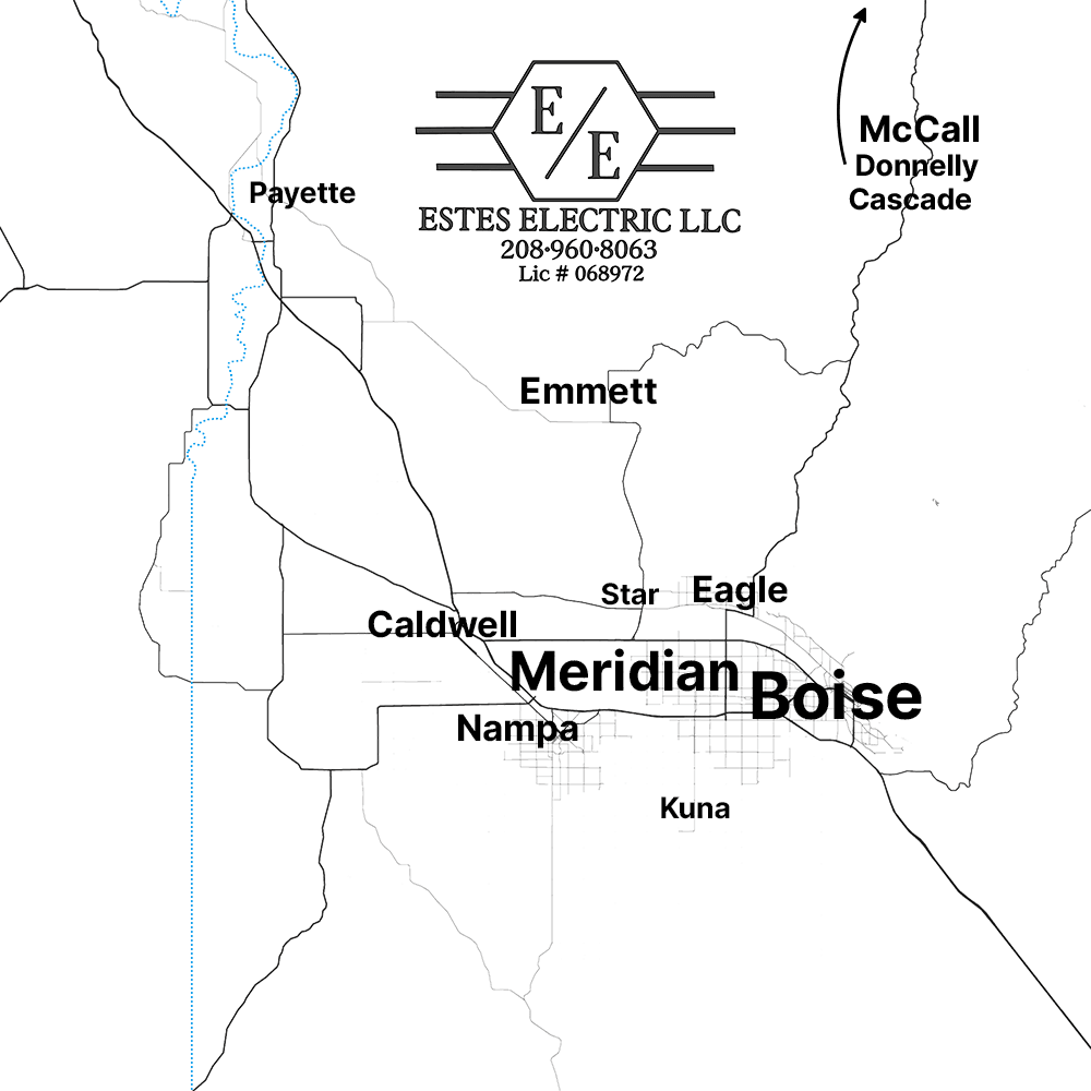 Service area map showing cites in South-west Idaho